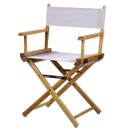 Casual Home Casual Home 200-00-021-29 18 in. Directors Chair Natural Frame with White Canvas 200-00/021-29